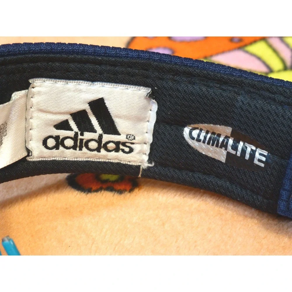 Adidas Climalite Visor Navy Blue Yellow Mesh Athletic Golf Adjustable Hat C153